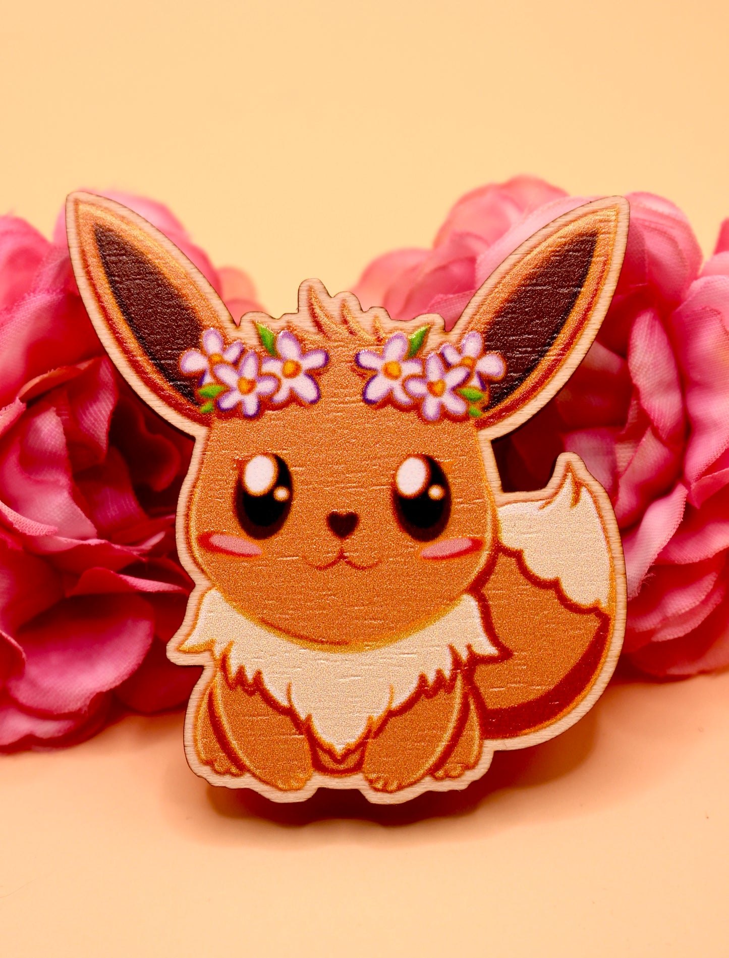 Eevee Wooden Gloss Pin