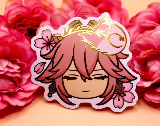 Yae Miko Gold Foil Sticker