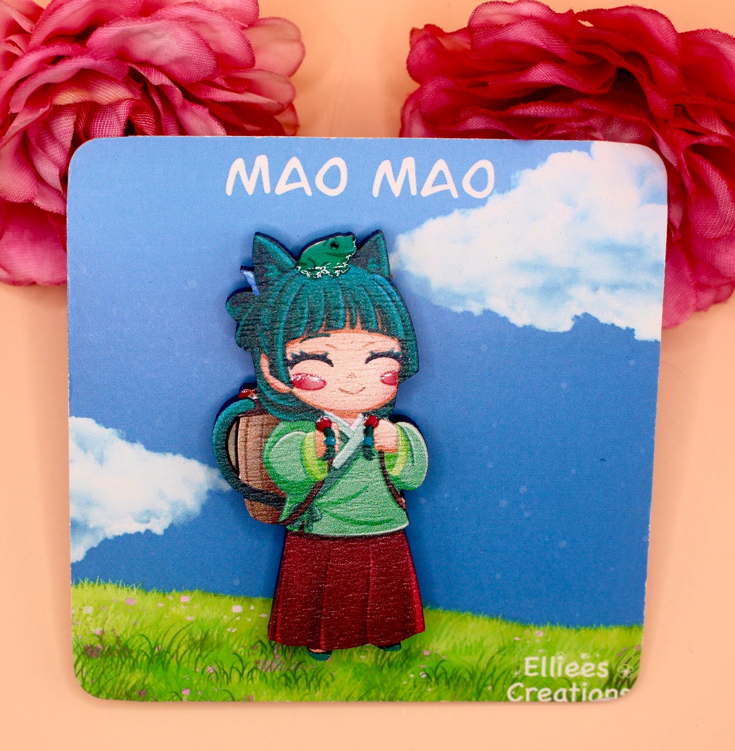 Mao Mao Wooden Gloss Pin